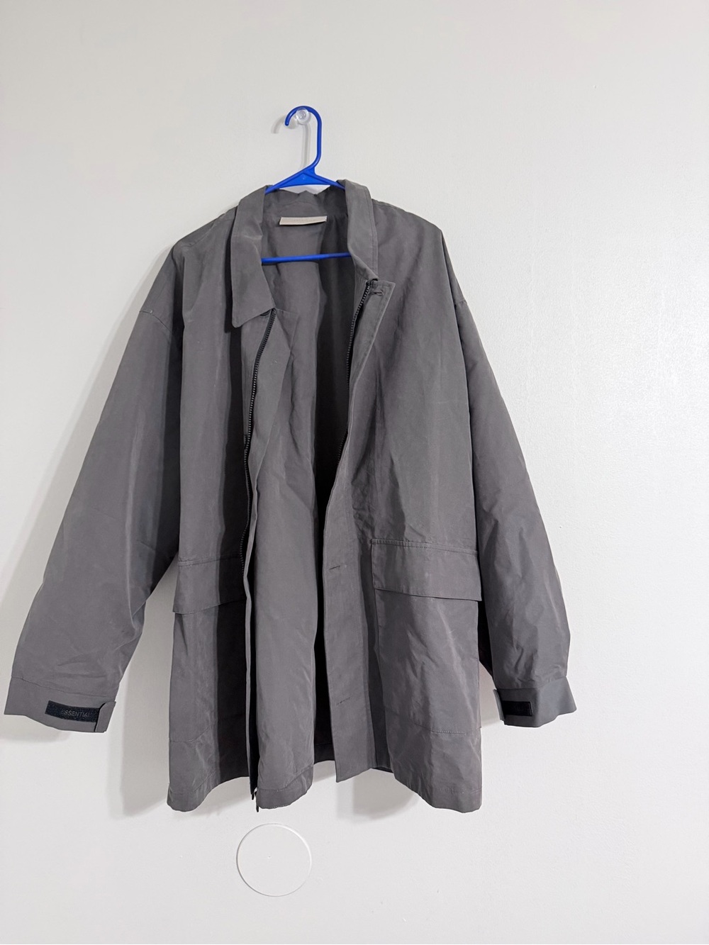Essentials Men's Charcoal Lightweight Shirt Jacket XL